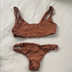 Mikoh Rust Ribbed Bikini
